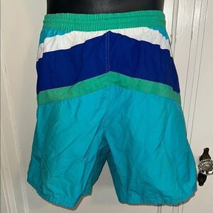 Vintage late‎ 80s/early 90s 417 Van Heusen Colorful Men's Swim Shorts